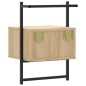 vidaXL Mesita de noche de pared roble Sonoma 35x30x51 cm vidaXL Mesita de noche de pared roble Sonoma 35x30x51 cm