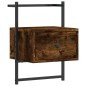 vidaXL Mesita de noche de pared roble ahumado 35x30x51 cm vidaXL Mesita de noche de pared roble ahumado 35x30x51 cm