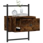vidaXL Mesita de noche de pared roble ahumado 35x30x51 cm vidaXL Mesita de noche de pared roble ahumado 35x30x51 cm