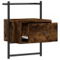 vidaXL Mesita de noche de pared roble ahumado 35x30x51 cm vidaXL Mesita de noche de pared roble ahumado 35x30x51 cm