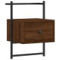 vidaXL Mesita de noche de pared marrón roble 35x30x51 cm vidaXL Mesita de noche de pared marrón roble 35x30x51 cm