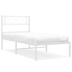 vidaXL Estructura de cama de metal con cabecero blanco 100x200 cm