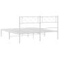 vidaXL Estructura de cama de metal con cabecero blanca 120x190 cm