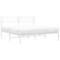 vidaXL Estructura de cama de metal con cabecero blanca 150x200 cm vidaXL Estructura de cama de metal con cabecero blanca 150x200 cm