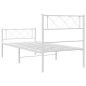 vidaXL Estructura cama metal con cabecero y pie cama blanca 90x200 cm vidaXL Estructura cama metal con cabecero y pie cama blanca 90x200 cm