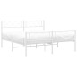 vidaXL Estructura cama metal con cabecero y estribo blanco 120x200 cm