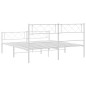 vidaXL Estructura cama metal con cabecero y estribo blanco 120x200 cm