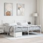 vidaXL Estructura cama metal con cabecero y pie cama blanco 183x213 cm