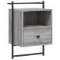 vidaXL Mesita de noche de pared gris Sonoma 40x30x61 cm vidaXL Mesita de noche de pared gris Sonoma 40x30x61 cm