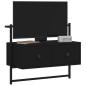 vidaXL Mueble de TV de pared madera ingeniería negro 60,5x30x51 cm