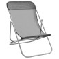 vidaXL Sillas de playa plegables 2 uds acero recubierto textilene gris vidaXL Sillas de playa plegables 2 uds acero recubierto textilene gris