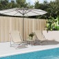vidaXL Silla de playa plegable 2 uds acero recubierto textilene crema vidaXL Silla de playa plegable 2 uds acero recubierto textilene crema