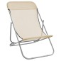 vidaXL Silla de playa plegable 2 uds acero recubierto textilene crema vidaXL Silla de playa plegable 2 uds acero recubierto textilene crema