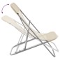 vidaXL Silla de playa plegable 2 uds acero recubierto textilene crema vidaXL Silla de playa plegable 2 uds acero recubierto textilene crema