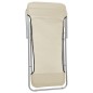 vidaXL Silla de playa plegable 2 uds acero recubierto textilene crema vidaXL Silla de playa plegable 2 uds acero recubierto textilene crema