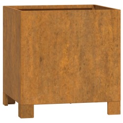 vidaXL Jardinera con patas acero corten oxidado 32x30x33 cm