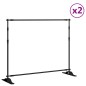 vidaXL Soportes de telón de fondo 2 uds acero negro 254x243 cm vidaXL Soportes de telón de fondo 2 uds acero negro 254x243 cm