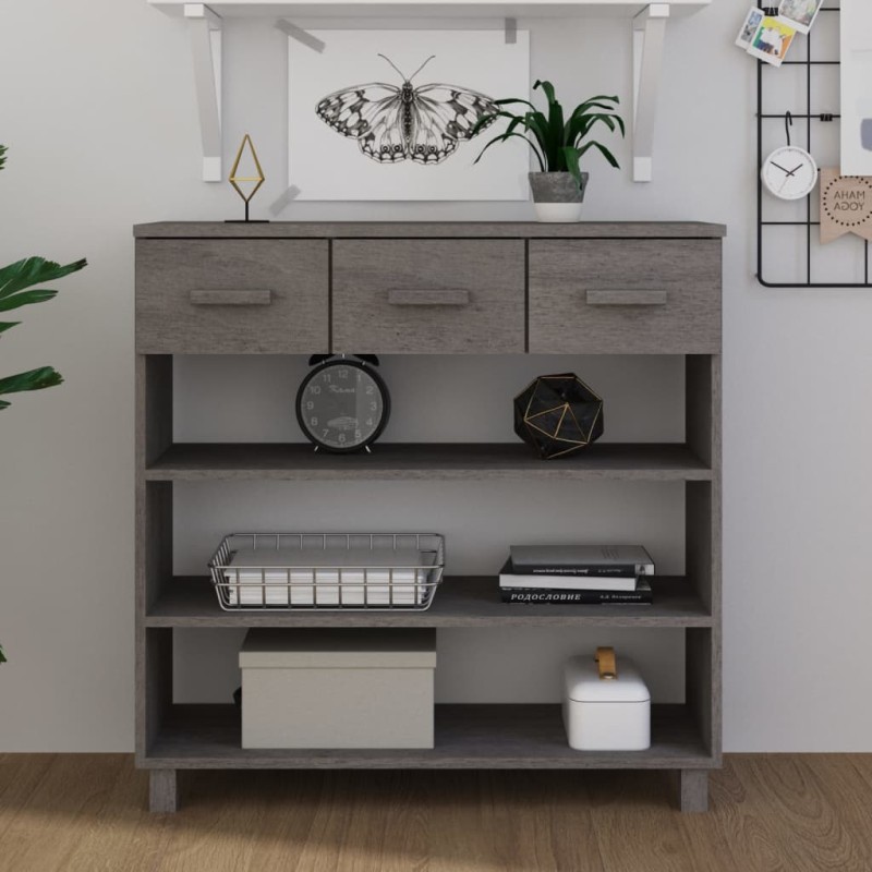 vidaXL Mesa consola HAMAR madera maciza de pino gris claro 90x35x90 cm vidaXL Mesa consola HAMAR madera maciza de pino gris claro 90x35x90 cm