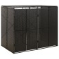 vidaXL Cobertizo para 2 contenedores de basura ratán PE 140x80x117cm vidaXL Cobertizo para 2 contenedores de basura ratán PE 140x80x117cm
