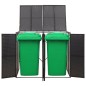 vidaXL Cobertizo para 2 contenedores de basura ratán PE 140x80x117cm vidaXL Cobertizo para 2 contenedores de basura ratán PE 140x80x117cm