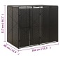vidaXL Cobertizo para 2 contenedores de basura ratán PE 140x80x117cm vidaXL Cobertizo para 2 contenedores de basura ratán PE 140x80x117cm