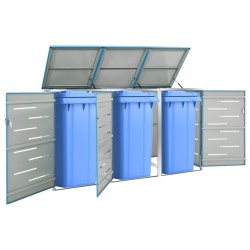 vidaXL Cobertizo para tres contenedores basura acero 207x77,5x112,5 cm