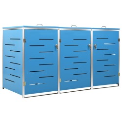 vidaXL Cobertizo para tres contenedores basura acero 207x77,5x112,5 cm