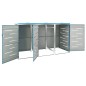 vidaXL Cobertizo para tres contenedores basura acero 207x77,5x112,5 cm vidaXL Cobertizo para tres contenedores basura acero 207x77,5x112,5 cm
