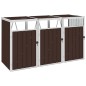vidaXL Cobertizo triple contenedor de basura acero marrón 213x81x121cm