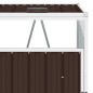 vidaXL Cobertizo triple contenedor de basura acero marrón 213x81x121cm