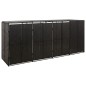vidaXL Cobertizo para 4 contenedores de basura ratán PE 274x80x117 cm vidaXL Cobertizo para 4 contenedores de basura ratán PE 274x80x117 cm
