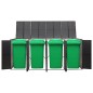 vidaXL Cobertizo para 4 contenedores de basura ratán PE 274x80x117 cm vidaXL Cobertizo para 4 contenedores de basura ratán PE 274x80x117 cm