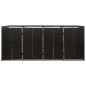 vidaXL Cobertizo para 4 contenedores de basura ratán PE 274x80x117 cm vidaXL Cobertizo para 4 contenedores de basura ratán PE 274x80x117 cm