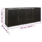 vidaXL Cobertizo para 4 contenedores de basura ratán PE 274x80x117 cm vidaXL Cobertizo para 4 contenedores de basura ratán PE 274x80x117 cm