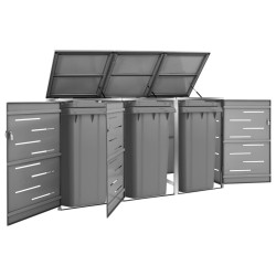 vidaXL Cobertizo para tres contenedores basura acero 207x77,5x112,5 cm