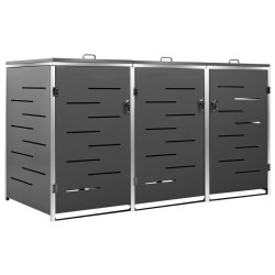 vidaXL Cobertizo para tres contenedores basura acero 207x77,5x112,5 cm