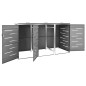 vidaXL Cobertizo para tres contenedores basura acero 207x77,5x112,5 cm vidaXL Cobertizo para tres contenedores basura acero 207x77,5x112,5 cm