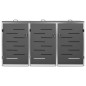 vidaXL Cobertizo para tres contenedores basura acero 207x77,5x112,5 cm vidaXL Cobertizo para tres contenedores basura acero 207x77,5x112,5 cm