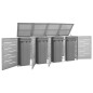 vidaXL Cobertizo para 4 contenedores basura acero 276,5x77,5x112,5 cm