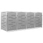 vidaXL Cobertizo para 4 contenedores basura acero 276,5x77,5x112,5 cm