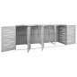 vidaXL Cobertizo para 4 contenedores basura acero 276,5x77,5x112,5 cm