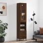 vidaXL Aparador alto madera contrachapada roble marrón 34,5x34x180 cm vidaXL Aparador alto madera contrachapada roble marrón 34,5x34x180 cm