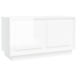 vidaXL Mueble para TV madera contrachapada blanco brillo 80x35x45 cm