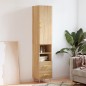 vidaXL Aparador de madera contrachapada roble Sonoma 34,5x34x180 cm vidaXL Aparador de madera contrachapada roble Sonoma 34,5x34x180 cm