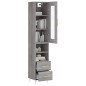 vidaXL Aparador alto madera contrachapada gris Sonoma 34,5x34x180 cm vidaXL Aparador alto madera contrachapada gris Sonoma 34,5x34x180 cm