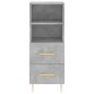 vidaXL Aparador de madera contrachapada gris hormigón 34,5x34x180 cm vidaXL Aparador de madera contrachapada gris hormigón 34,5x34x180 cm