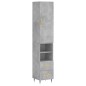 vidaXL Aparador de madera contrachapada gris hormigón 34,5x34x180 cm vidaXL Aparador de madera contrachapada gris hormigón 34,5x34x180 cm