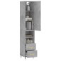 vidaXL Aparador de madera contrachapada gris hormigón 34,5x34x180 cm vidaXL Aparador de madera contrachapada gris hormigón 34,5x34x180 cm