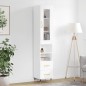 vidaXL Aparador alto madera contrachapada blanco 34,5x34x180 cm