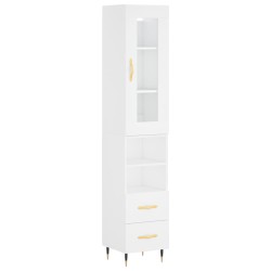 vidaXL Aparador alto madera contrachapada blanco 34,5x34x180 cm